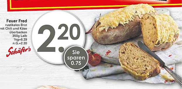 Feuer Fred rustikales Brot mit Chili und Käse überbacken