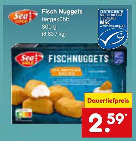 Fisch Nuggets tiefgekühlt 300 g