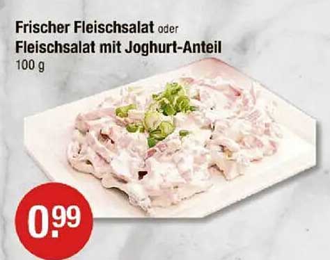 Frischer Fleischsalat oder Fleischsalat mit Joghurt-Anteil 100 g