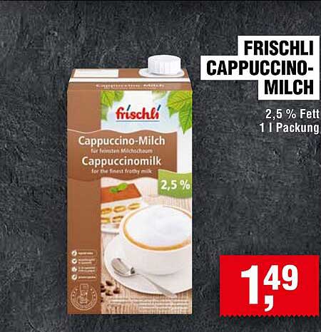 Frischli Cappuccino-Milch 1 l Packung, 2,5 % Fett