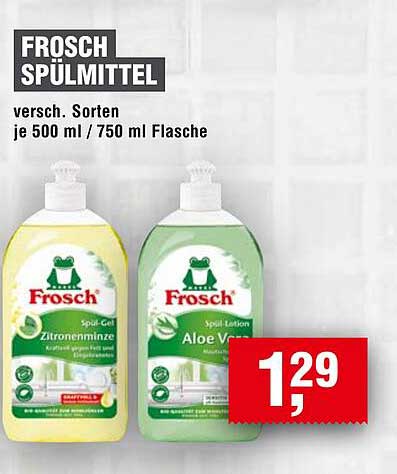Frosch Spülmittel – versch. Sorten je 500 ml / 750 ml Flasche