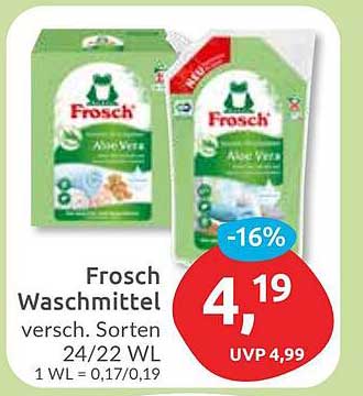 Frosch Waschmittel - Verschiedene Sorten