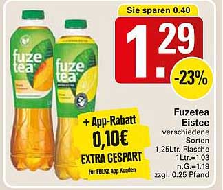 Fuzetea Eistee verschiedene Sorten 1,25L-Flasche