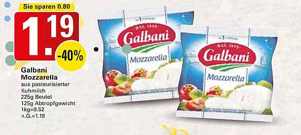 Galbani Mozzarella 225g Beutel