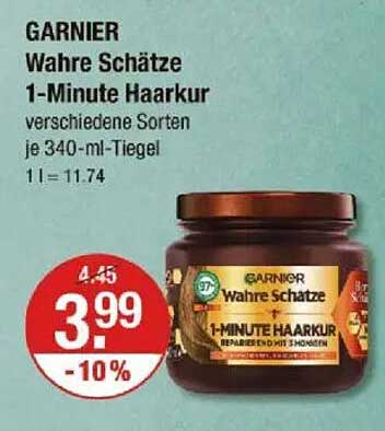 GARNIER Wahre Schätze 1-Minute Haarkur verschiedene Sorten je 340-ml-Tiegel