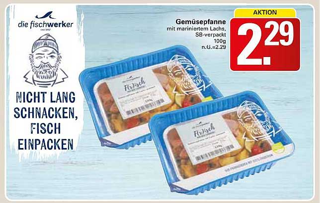 Gemüsepfanne mit mariniertem Lachs, SB-verpackt