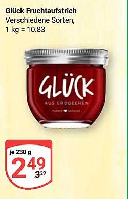 Glück Fruchtaufstrich - Verschiedene Sorten