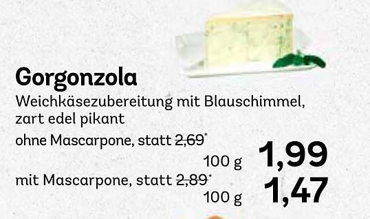 Gorgonzola Weichkäsezubereitung mit Blauschimmel, zart edel pikant