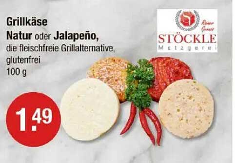 Grillkäse Natur oder Jalapeño - die fleischfreie Grillalternative, glutenfrei