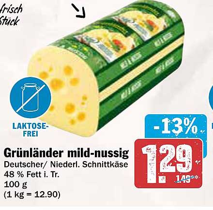 Grünländer mild-nussig Schnittkäse 100 g