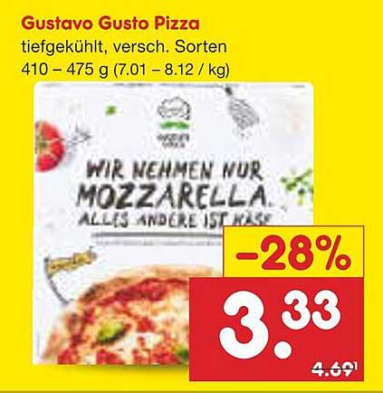 Gustavo Gusto Pizza - Tiefgekühlt, verschiedene Sorten