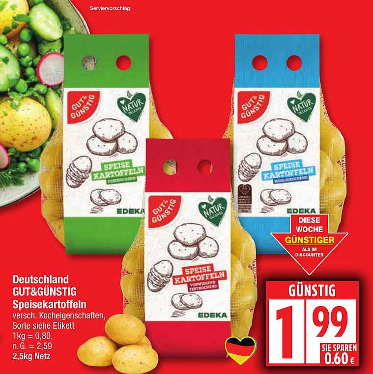 GUT& GÜNSTIG Speisekartoffeln 2,5 kg