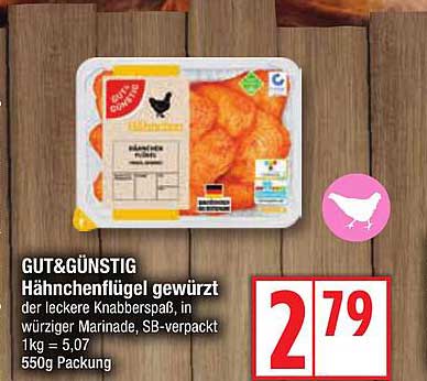 GUT&GENÜSTIG Hähnchenflügel gewürzt