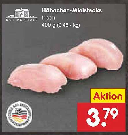 Hähnchen-Ministeaks frisch 400 g (9.48 €/kg)