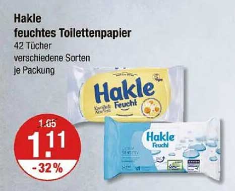Hakle feuchtes Toilettenpapier – 42 Tücher, verschiedene Sorten