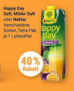 Happy Day Saft, Milder Saft oder Nektar - 40 % Rabatt