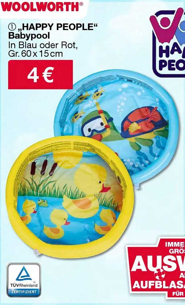 „HAPPY PEOPLE“ Babypool in Blau oder Rot, Gr. 60 x 15 cm