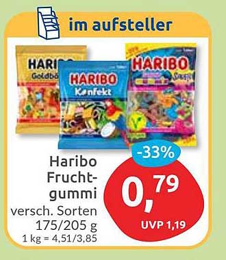 Haribo Fruchtgummi, verschiedene Sorten 175/205 g