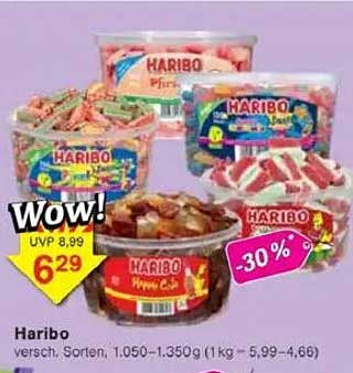 Haribo Süßwaren - Verschiedene Sorten, 1.050–1.350g