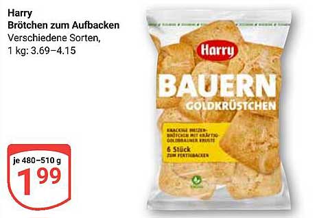 Harry Brötchen zum Aufbacken - Bauern Goldkrüstchen