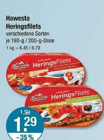 Hawesta Heringsfilets - verschiedene Sorten je 190-g / 200-g-Dose