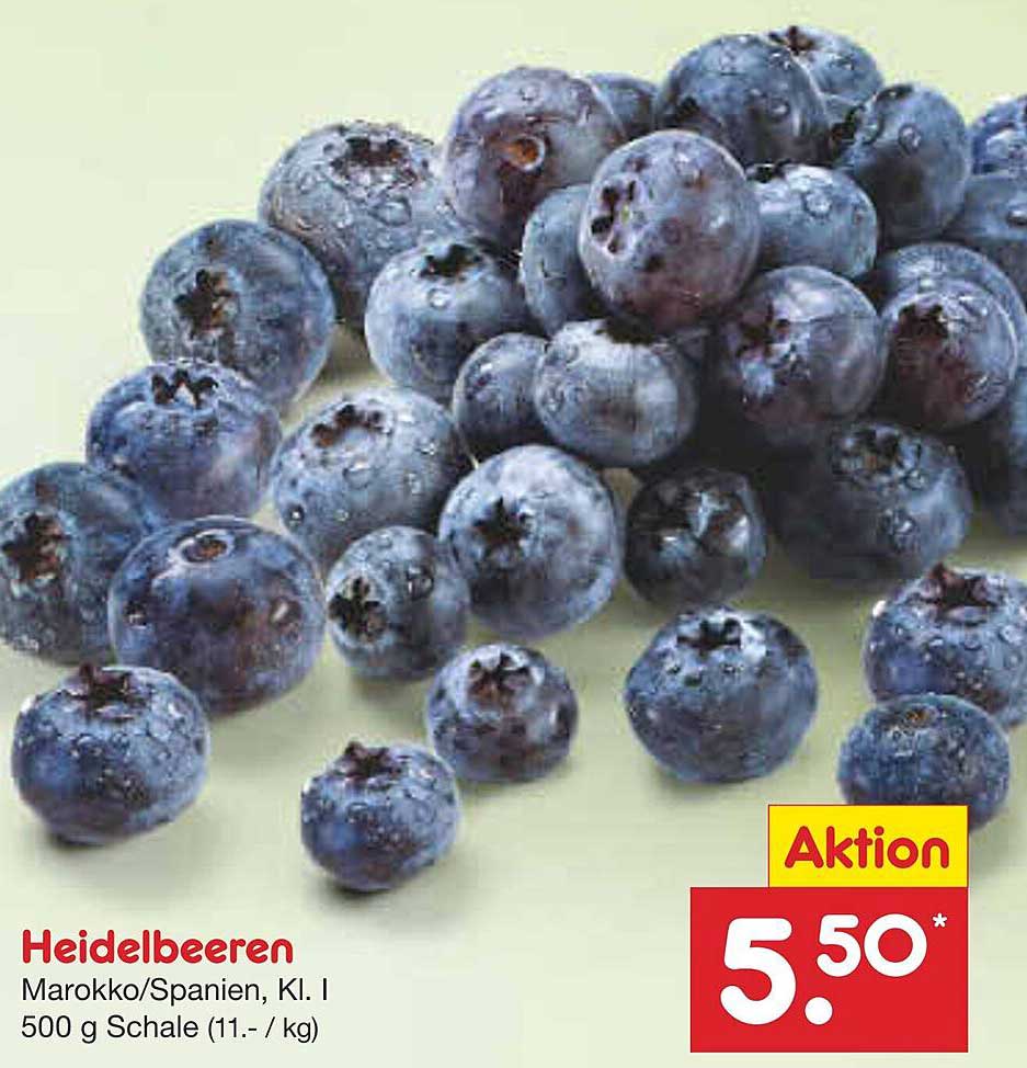Heidelbeeren Marokko/Spanien, Kl. I 500 g Schale