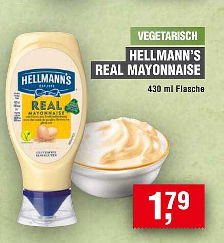 HELLMANN’S REAL MAYONNAISE 430 ml Flasche
