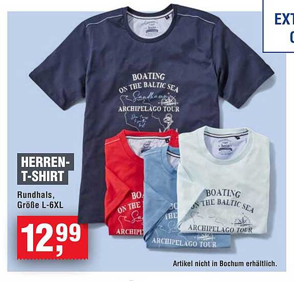HERREN-T-SHIRT Rundhals, Größe L-6XL