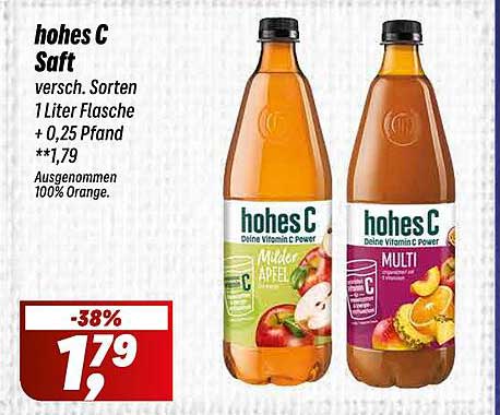 hohes C Saft - verschiedene Sorten 1 Liter Flasche