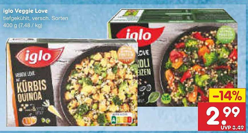 iglo Veggie Love tiefgekühlt, verschiedene Sorten 400 g