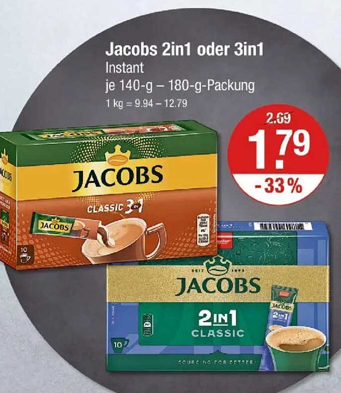 Jacobs 2in1 oder 3in1 Instantkaffee - jetzt zum Special Price!