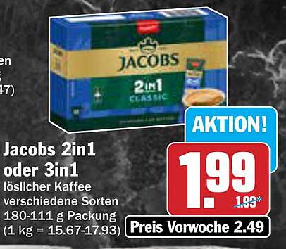 Jacobs 2in1 oder 3in1 löslicher Kaffee