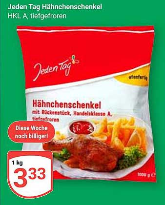 Jeden Tag Hähnchenschenkel HKL A, tiefgefroren
