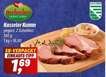 Kasseler Kamm - gegart, 2 Scheiben