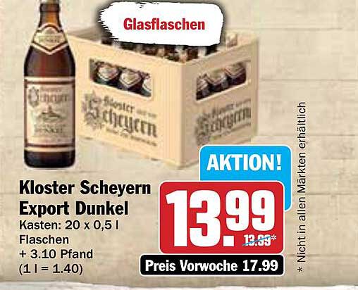 Kloster Scheyern Export Dunkel - 20 x 0,5 L Kasten