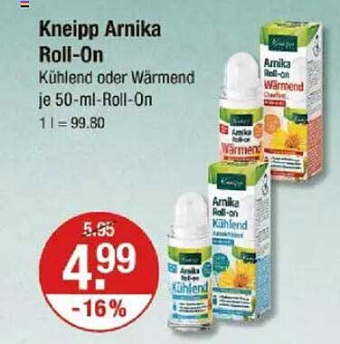 Kneipp Arnika Roll-On Kühldend oder Wärmend je 50-ml-Roll-On