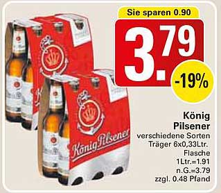 König Pilsener 6 x 0,33 L