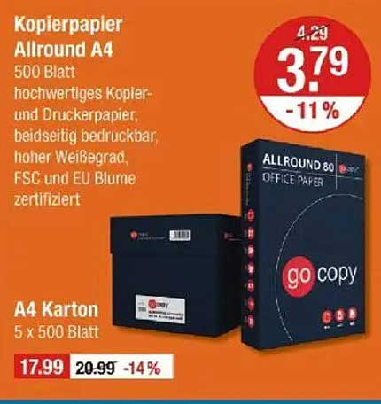 Kopierpapier Allround A4 - 500 Blatt