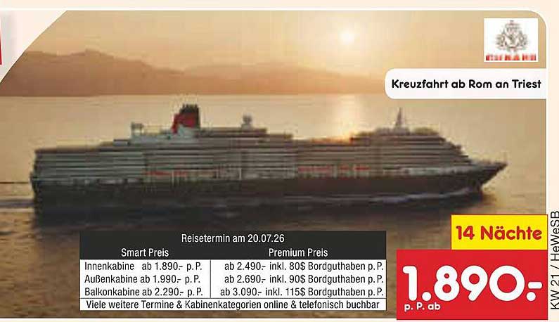 Kreuzfahrt ab Rom an Triest