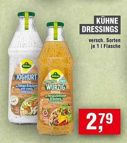 KÜHNE DRESSINGS – verschiedene Sorten je 1 l Flasche