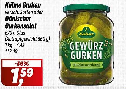 Kühn's Gewürz Gurken - verschiedene Sorten oder Dänischer Gurkensalat