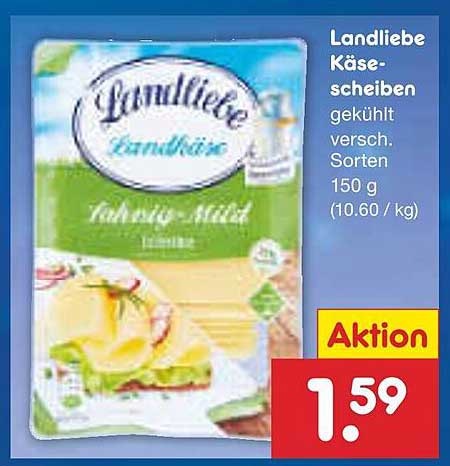 Landliebe Käse-Scheiben, gekühlt, verschieden Sorten, 150 g
