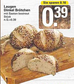 Laugen Dinkel Brötchen mit Saaten bestreut Stück