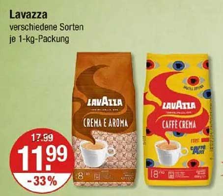 Lavazza verschiedene Sorten je 1-kg-Packung