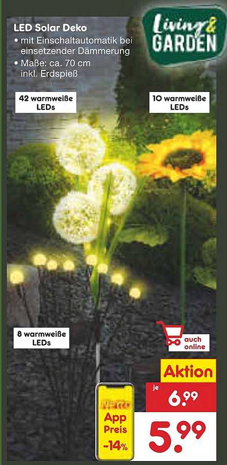 LED Solar Deko mit Einschaltautomatik