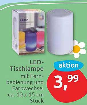 LED-Tischlampe mit Fernbedienung und Farbwechsel