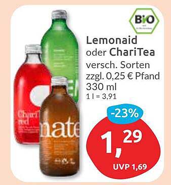 Lemonaid oder ChariTea - verschiedene Sorten