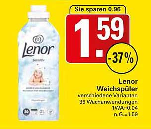 Lenor Weichspüler verschiedene Varianten 36 Waschladungen