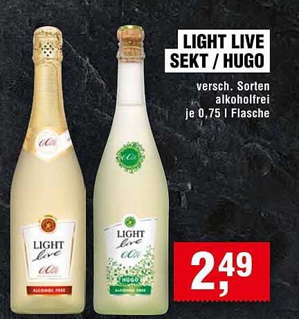 LIGHT LIVE Sekt / Hugo - alkoholfrei, je 0,75 l Flasche