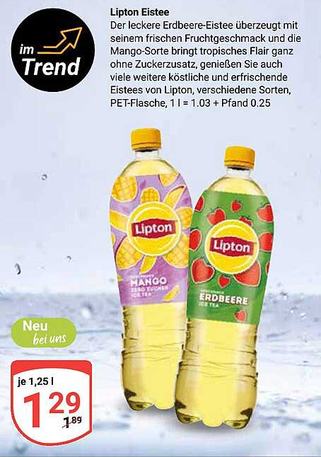 Lipton Eistee Erdbeere und Mango - Erfrischender Genuss für heiße Tage